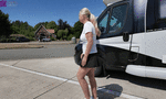 Public bareback sex with a stranger! Creampie and mouth piss