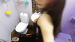 Toilet slave drinks piss over the funnel