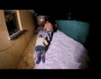 Cruel and brutal Trampling in the snow