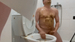 Miss Anna pukes on full toilet slave