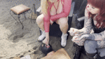 Extinguish the cigarette on the palm of the slave