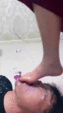 Asian Feet Fucked Slaves Mouth Until He Vomits