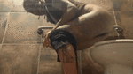 Pooping in a public toilet